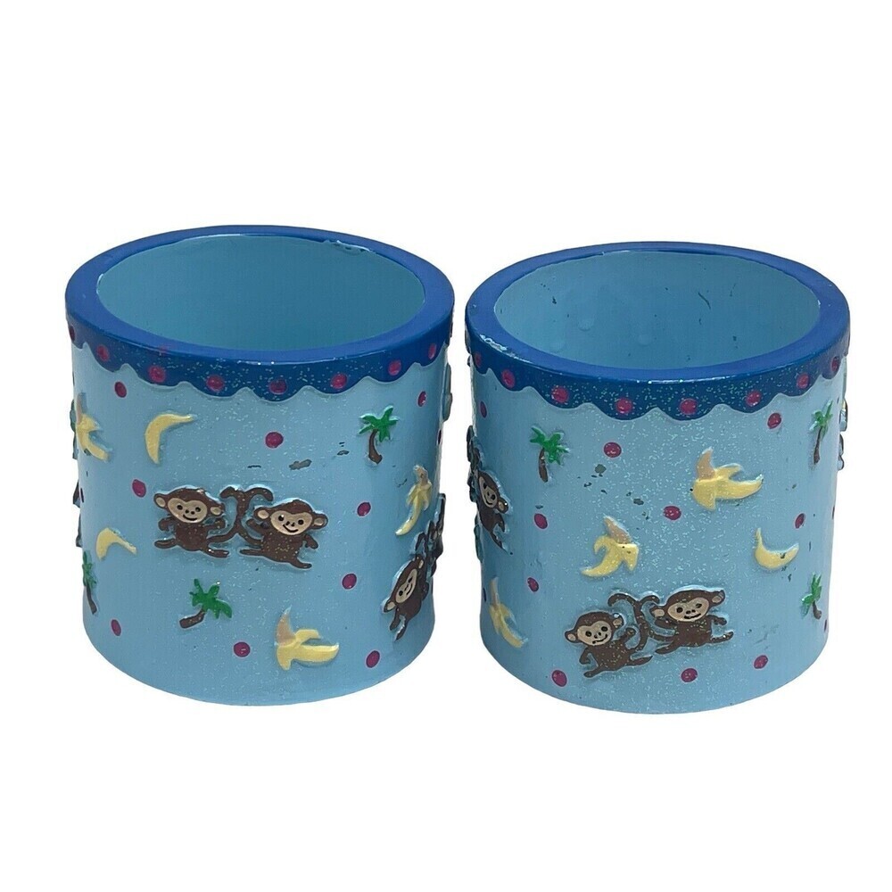 CLAIRE'S  FRIENDS 2 TRINKET BOX MONKEY BLUE 2003 WISH LUCK
